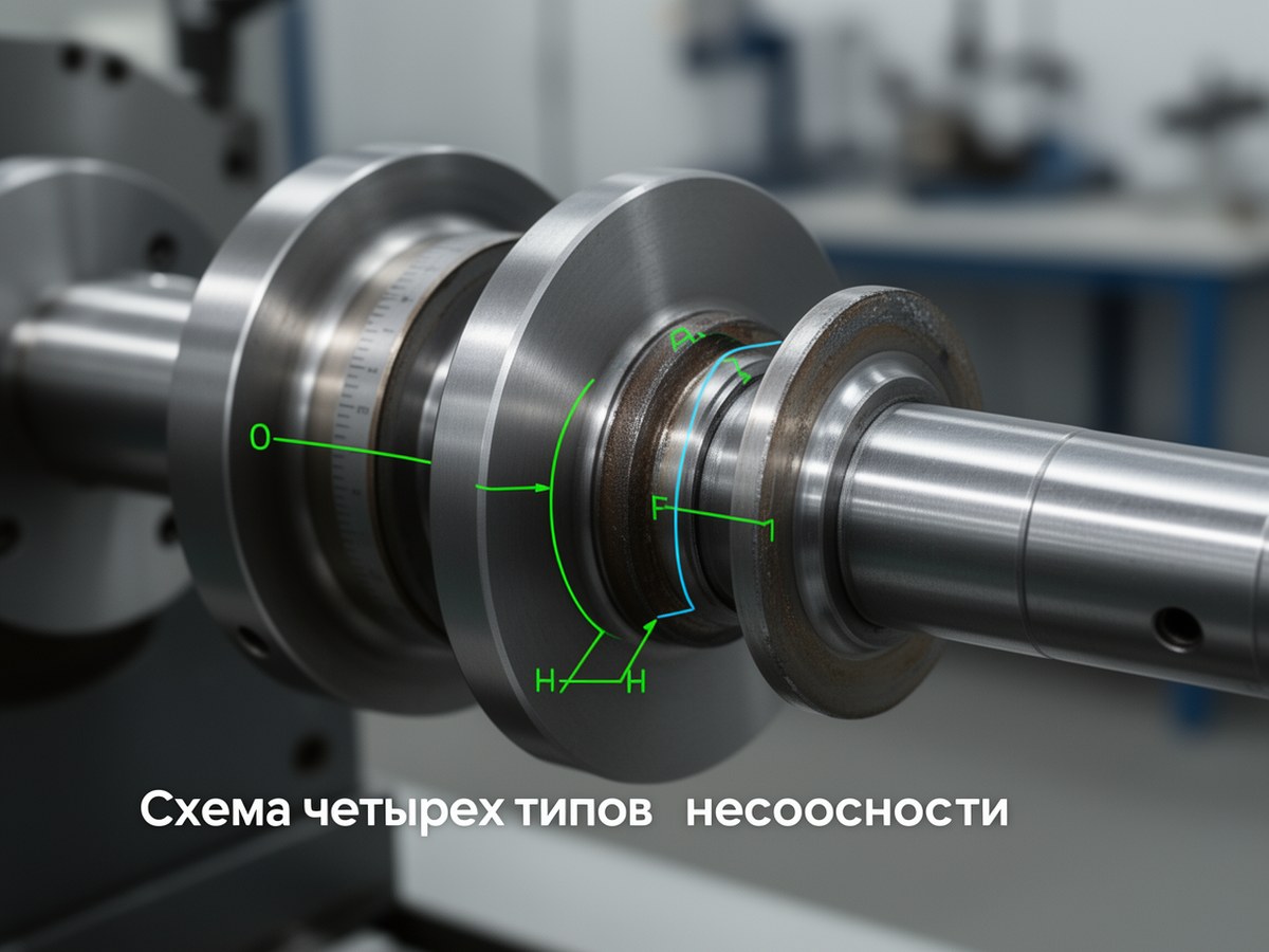 Схема четырех типов несоосности