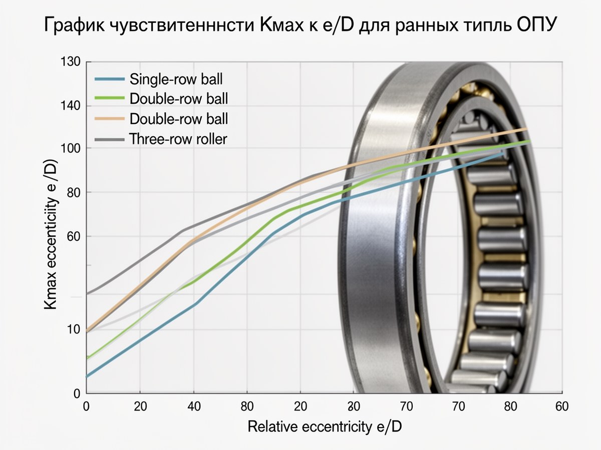 График чувствительности Kmax к e/D для разных типов ОПУ