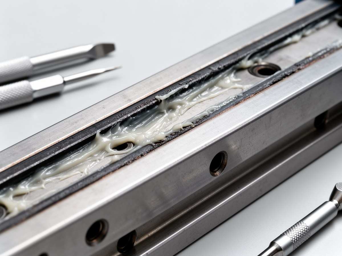 Состояние смазки и рабочей поверхности каретки линейной направляющей