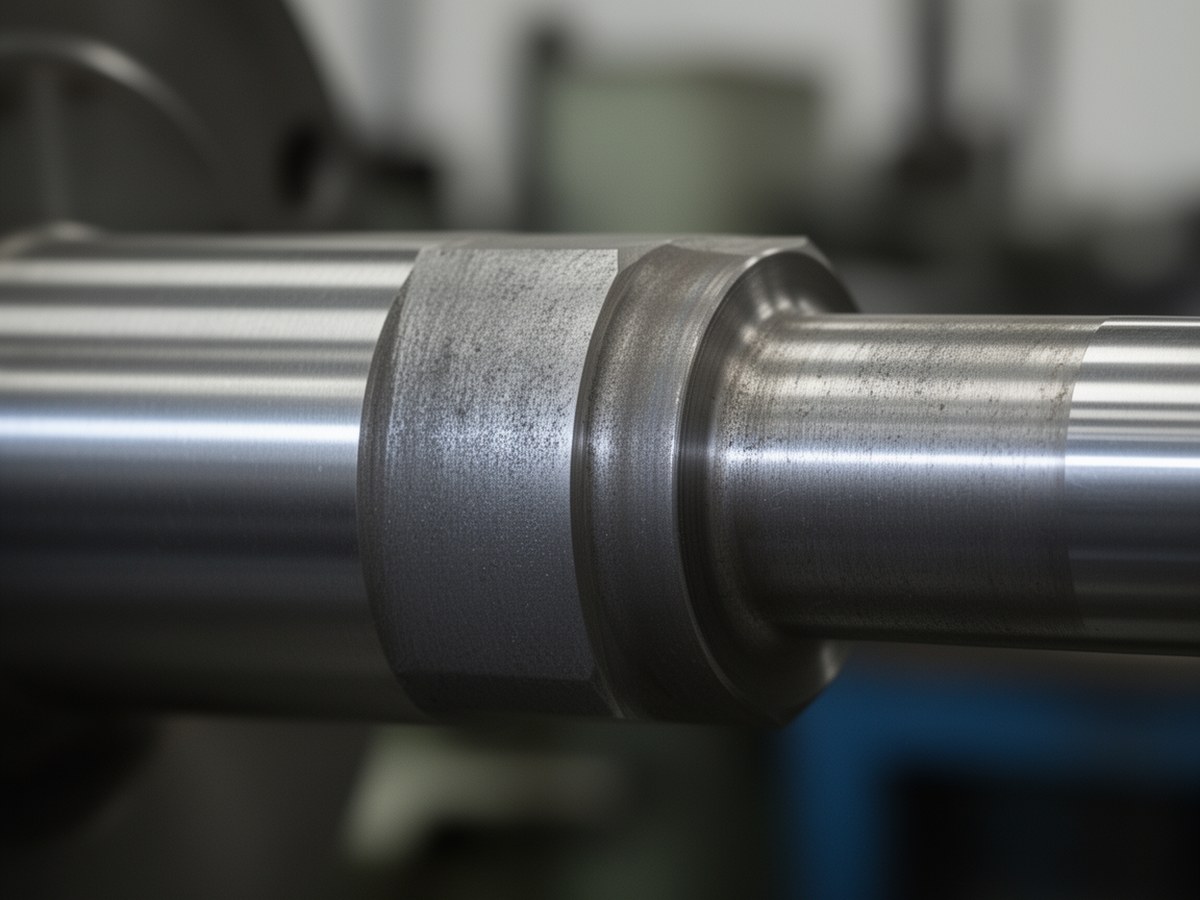 Фрагмент шлифованного вала с фаской и чистой поверхностью