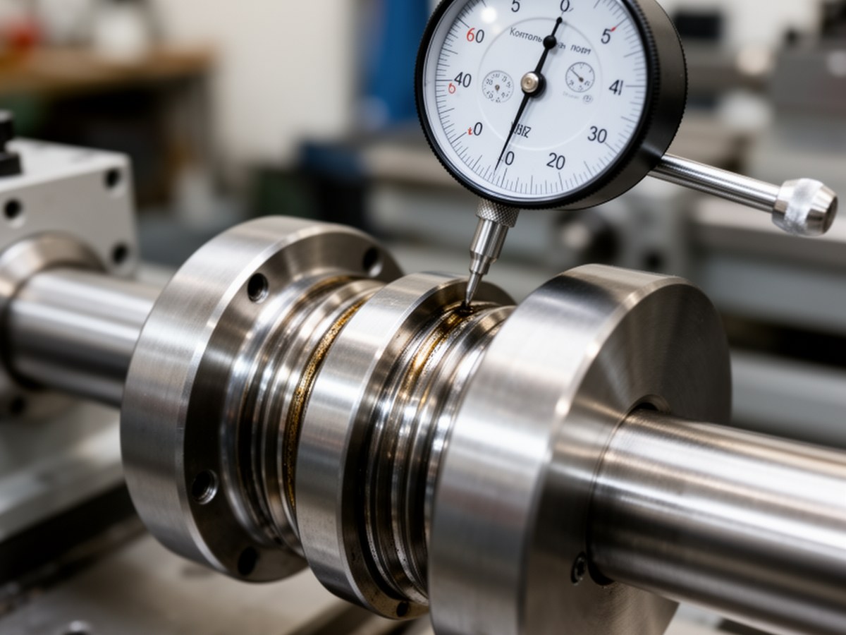 Контроль осевого люфта ШВП индикатором