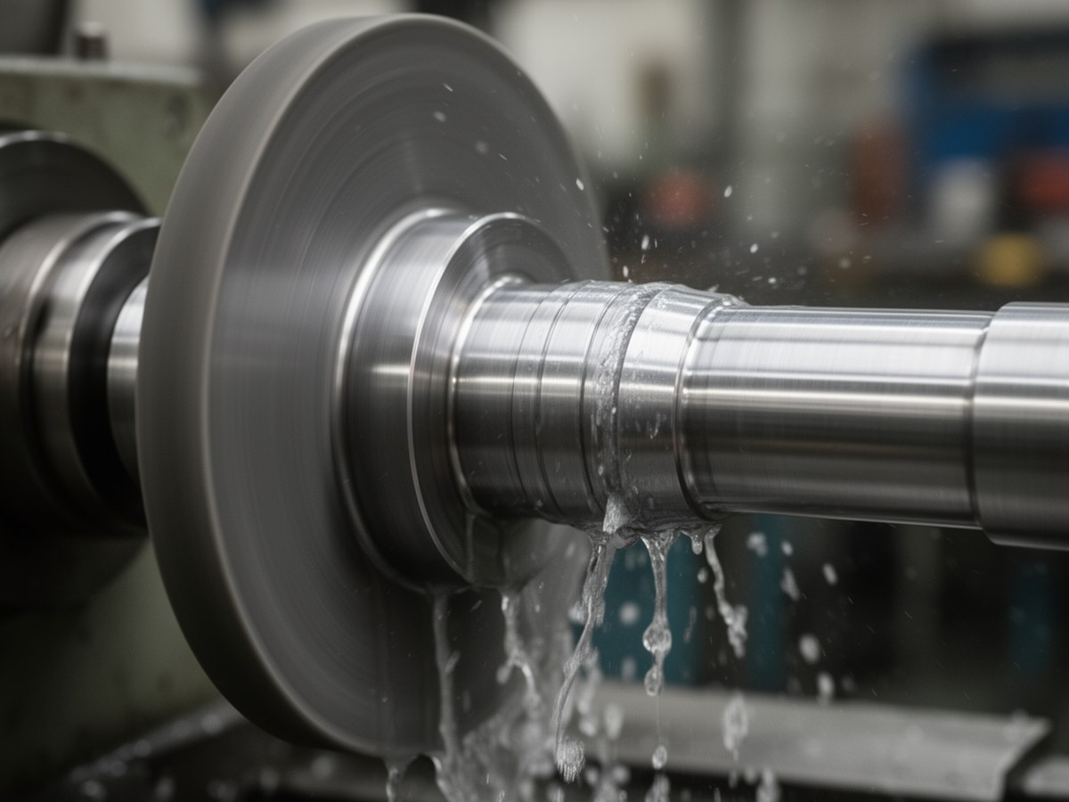 Финишное шлифование шейки вала с охлаждением