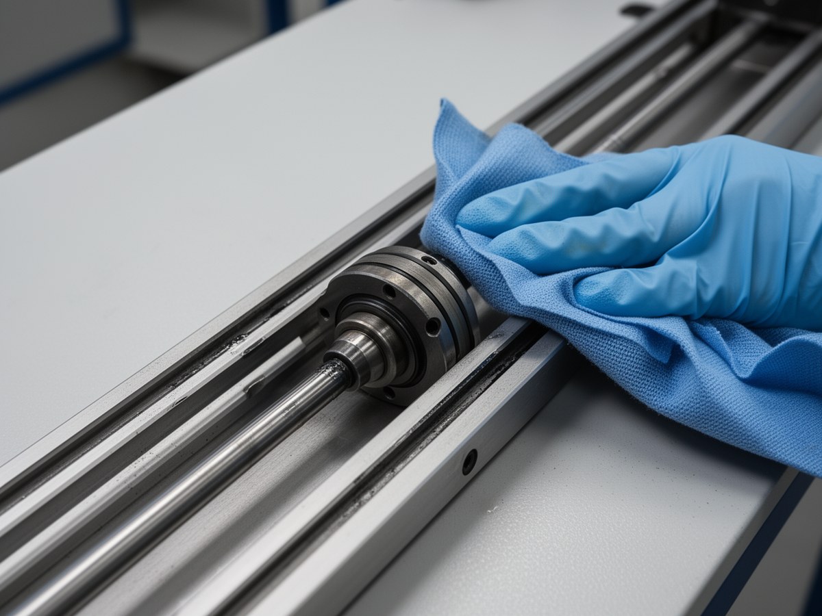 Очистка рельса перед обслуживанием