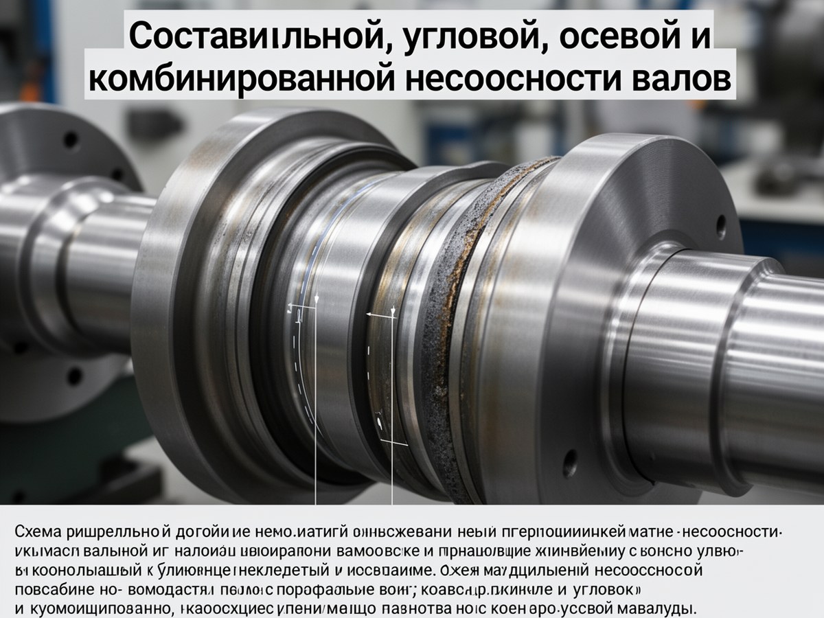 Схема радиальной, угловой, осевой и комбинированной несоосности валов