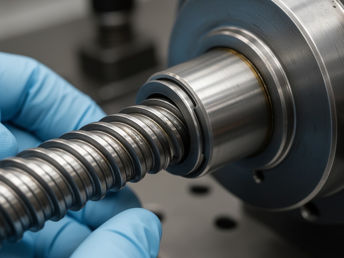 Плавный ввод винта в гайку ШВП через технологическую втулку